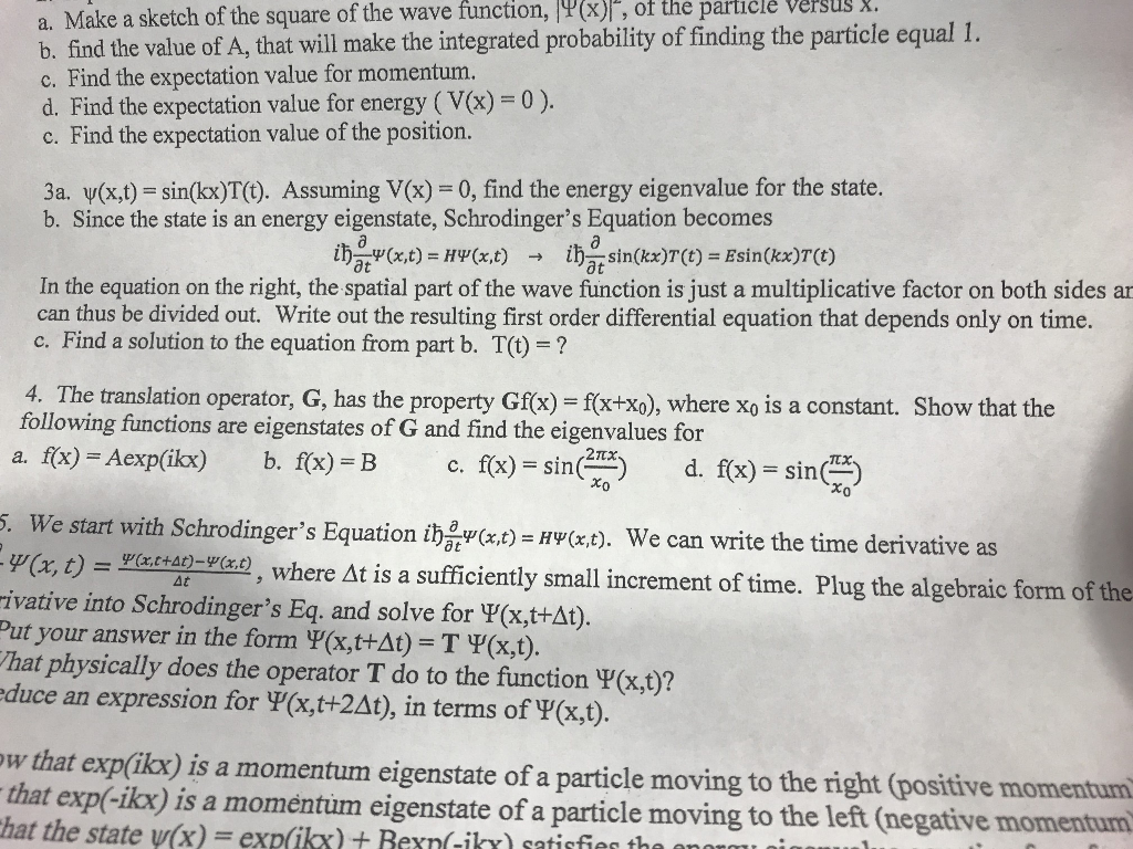 Solved a. Make a sketch of the square of the wave function, | Chegg.com