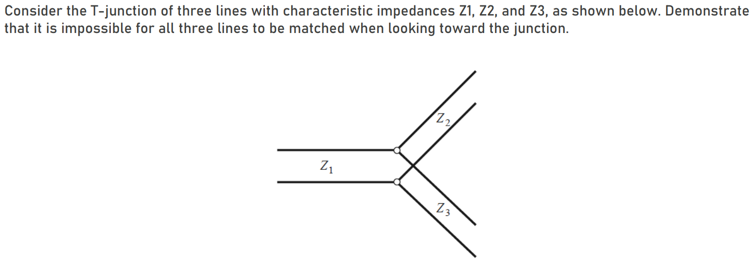 Solved Consider the T-junction of three lines with | Chegg.com