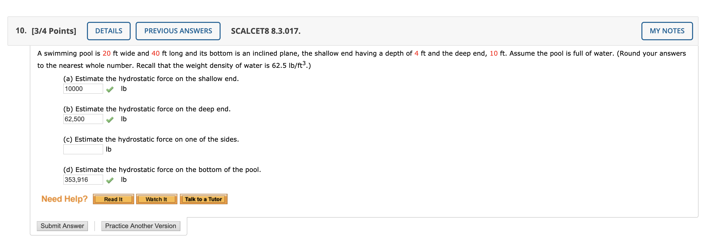 Solved 10. [3/4 Points] DETAILS PREVIOUS ANSWERS SCALCET8 | Chegg.com