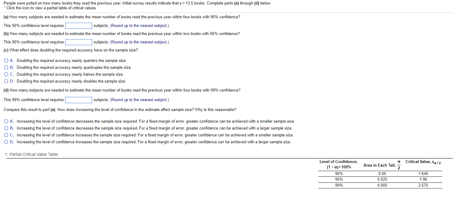Solved People Were Polled On How Many Books They Read The Chegg