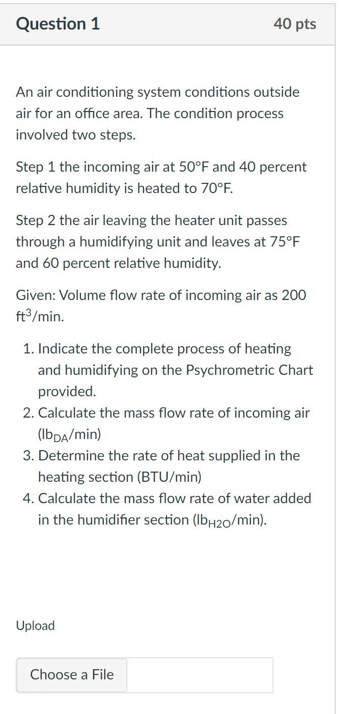 Solved Question 1 40 pts An air conditioning system | Chegg.com