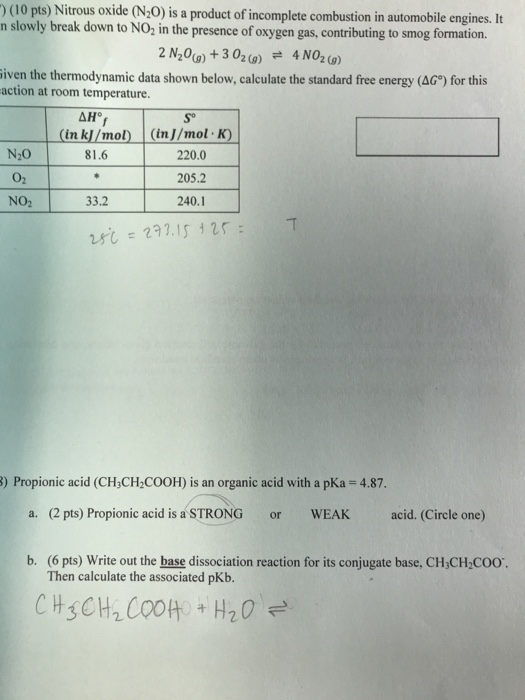 Solved ) (10 pts) Nitrous oxide (N2O) is a product of | Chegg.com