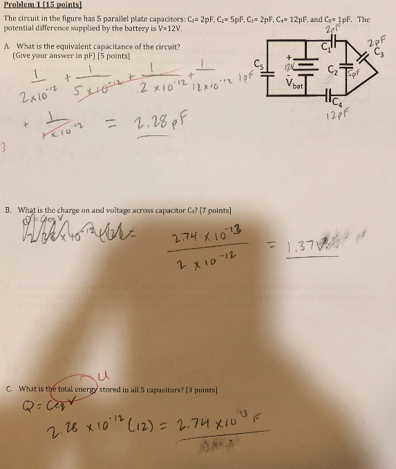 Solved Problem 1 [15 points) The circuit in the figure has 5 | Chegg.com