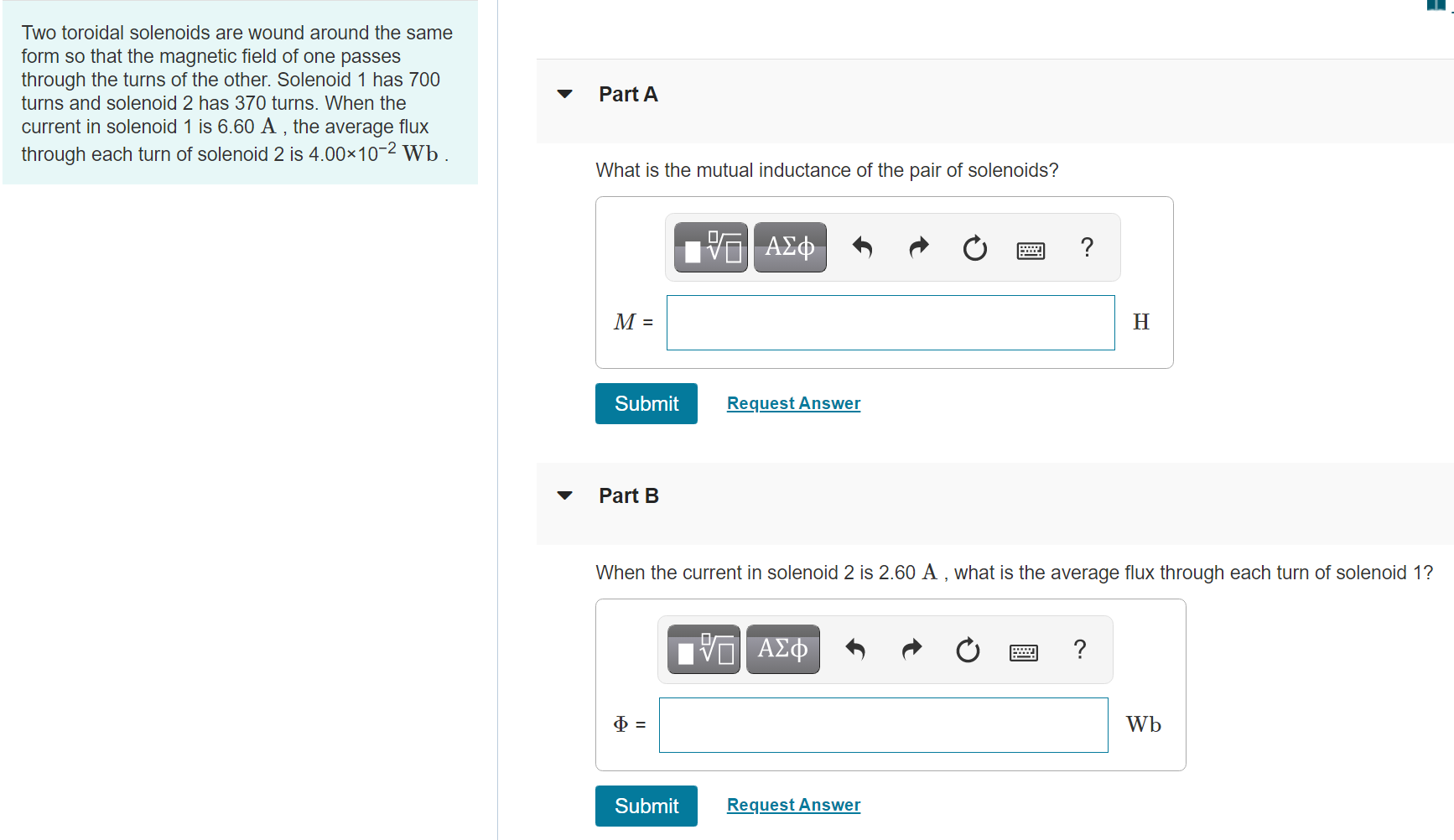Solved E Two toroidal solenoids are wound around the same