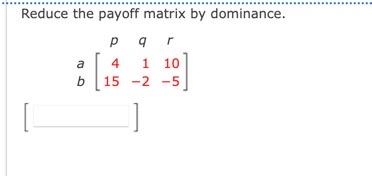 Solved Consider The Following Payoff Matrix. \[ | Chegg.com