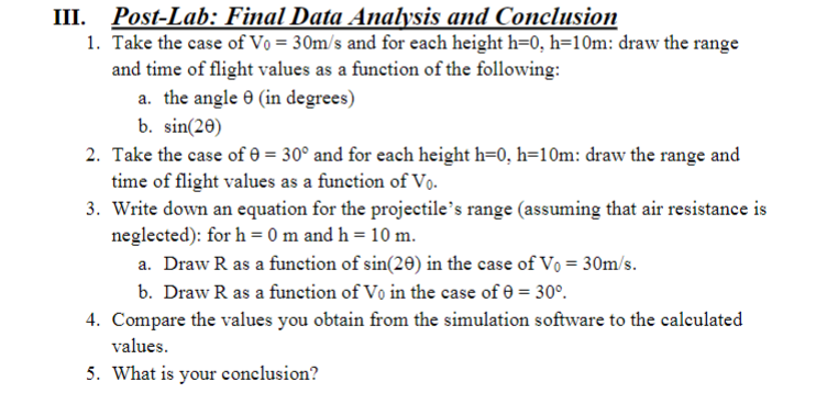 I. Post-Lab: Final Data Analysis and Conclusion 1. | Chegg.com