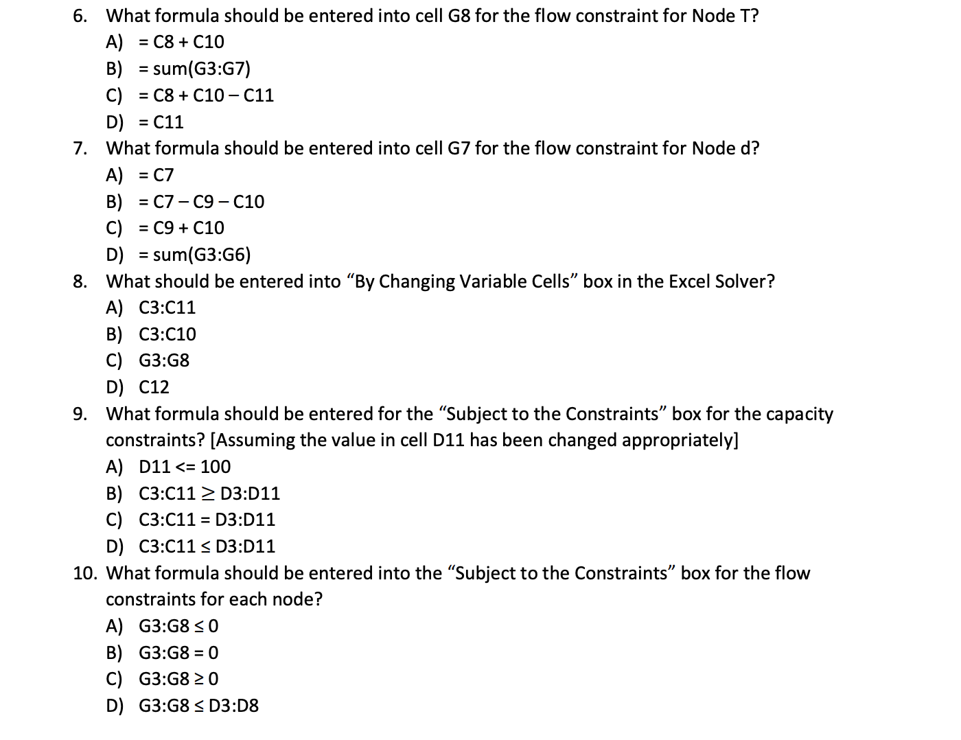 Solved The Excel spreadsheet formulation of this model is | Chegg.com