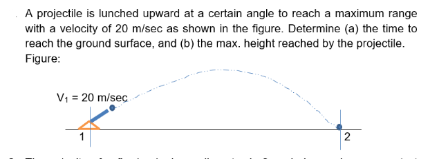 Solved A projectile is lunched upward at a certain angle to | Chegg.com