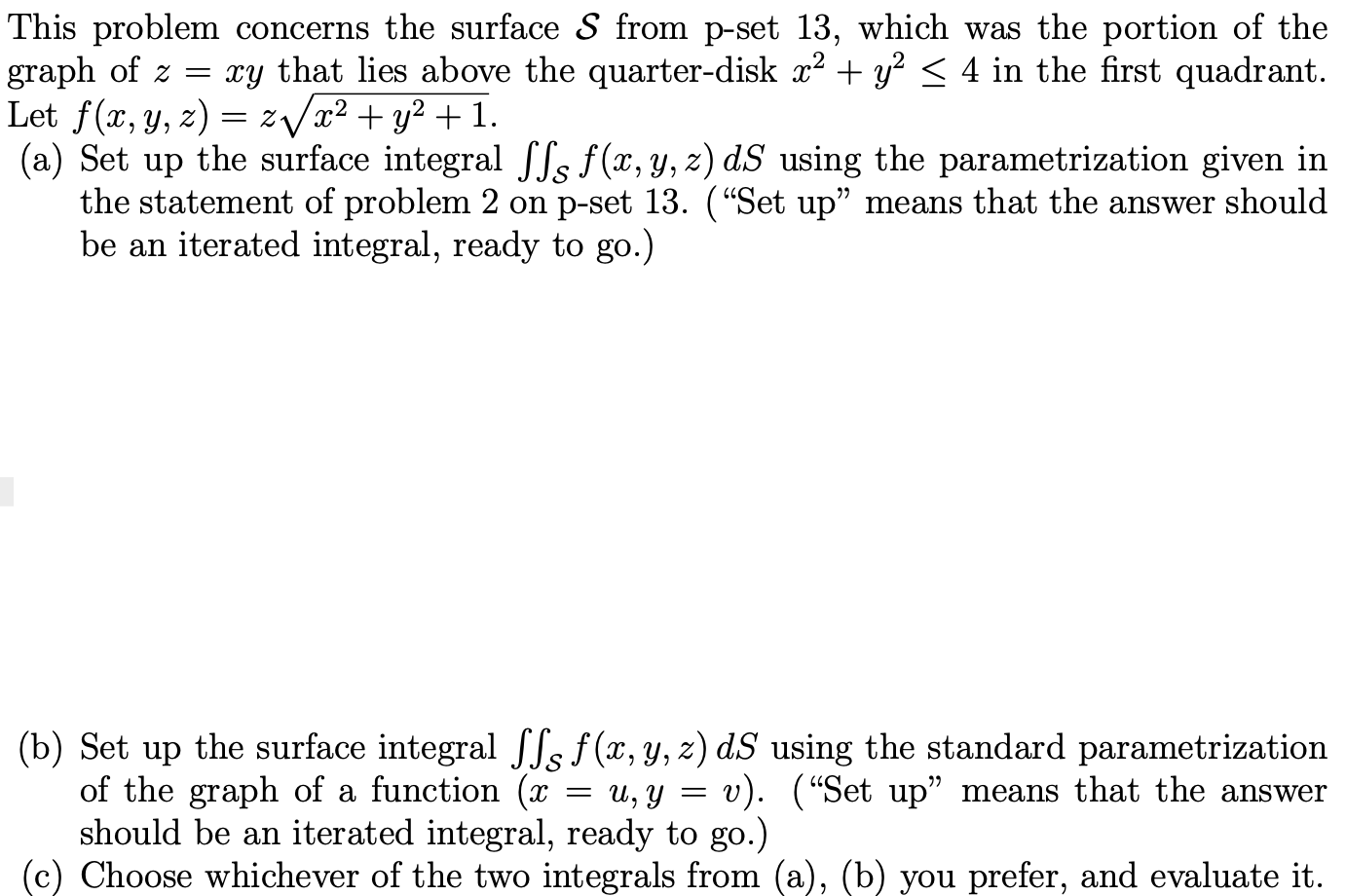 Solved This Problem Concerns The Surface S From P Set 13 Chegg Com