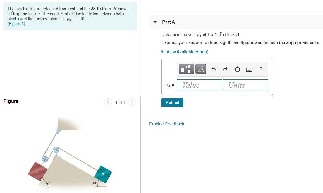 Solved The two blocks are released from rest and the 28-lb | Chegg.com