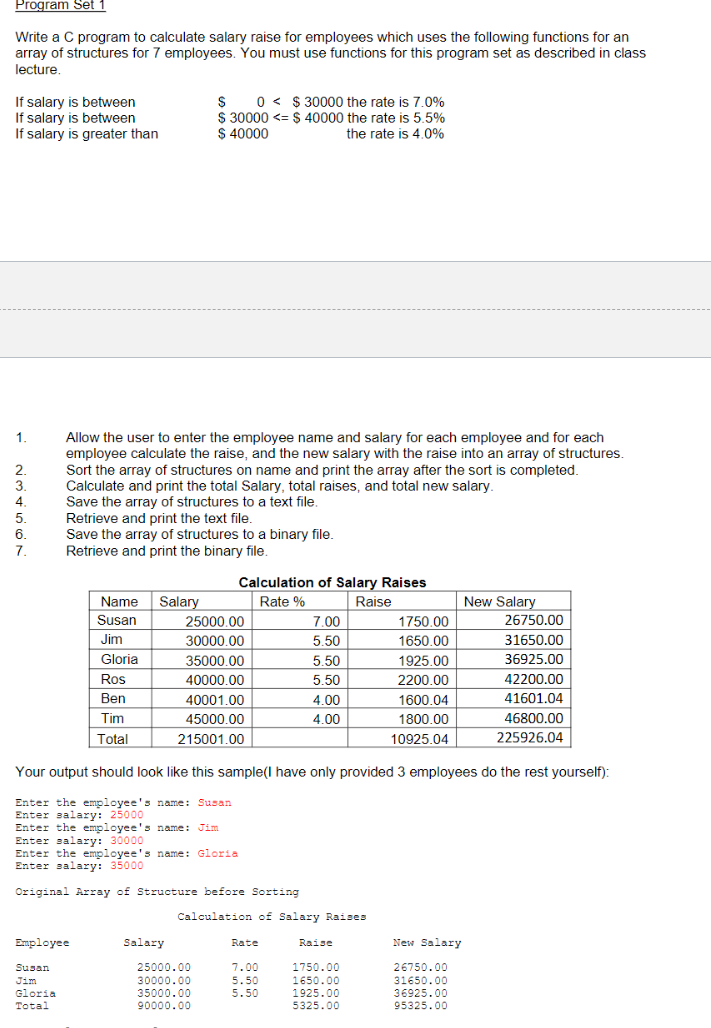 Solved Program Set 1 Write a C program to calculate salary | Chegg.com