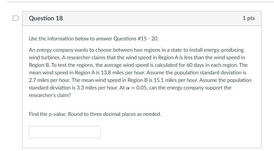 Solved Question 17 1 pts Use the information below to answer | Chegg.com