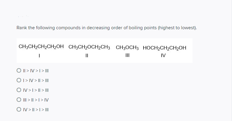 Solved Rank the following compounds in decreasing order of | Chegg.com