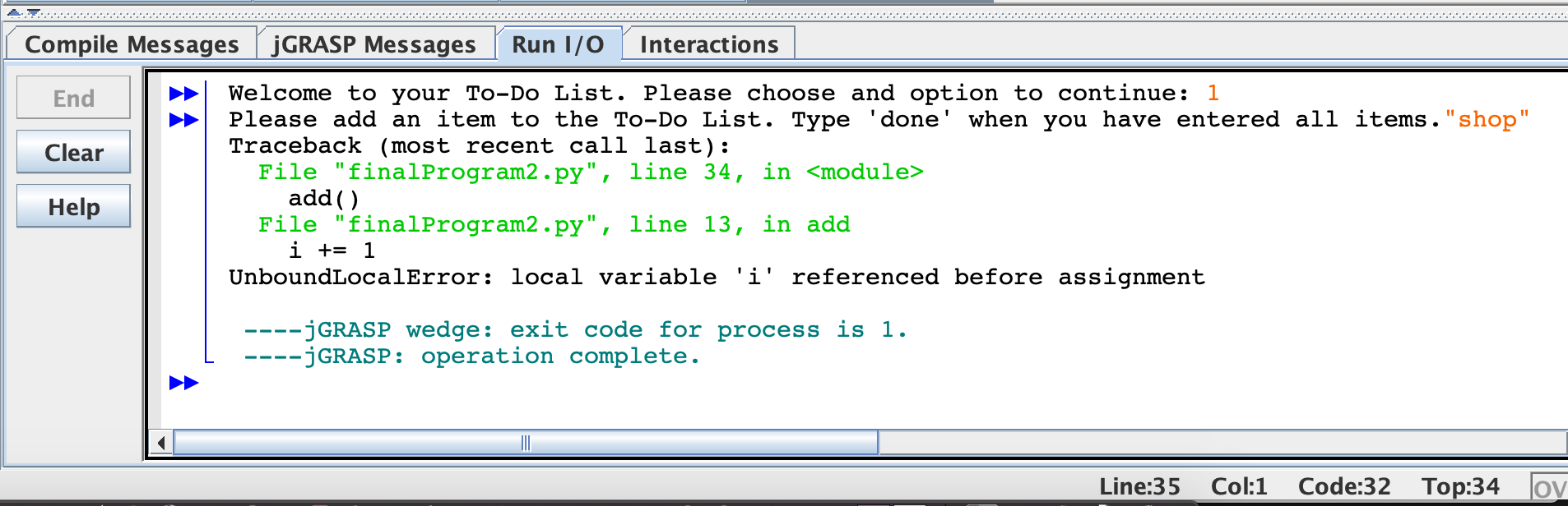 Solved I'm making a To-Do list in Python 2 and had the | Chegg.com