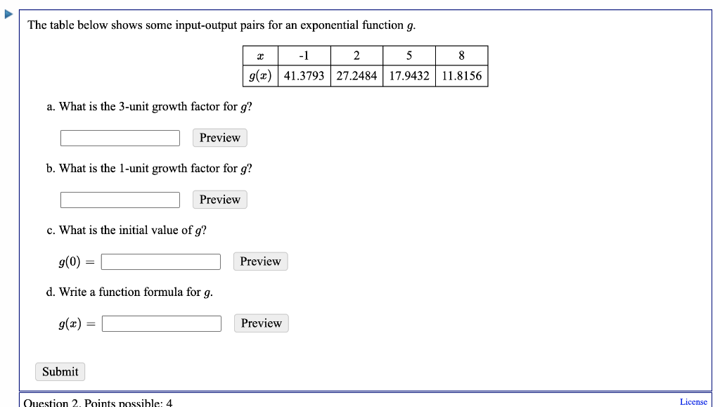 Solved The table below shows some input-output pairs for an | Chegg.com