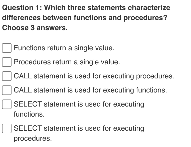 Solved Question 1: Which three statements characterize | Chegg.com