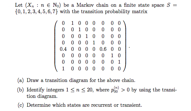 Solved Let Ne No Be A Markov Chain On A Finite Stat Chegg Com