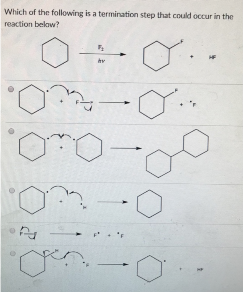 Solved Which of the following is a termination step that | Chegg.com