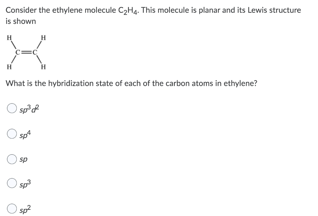 c2h4 lewis structure molecular geometry