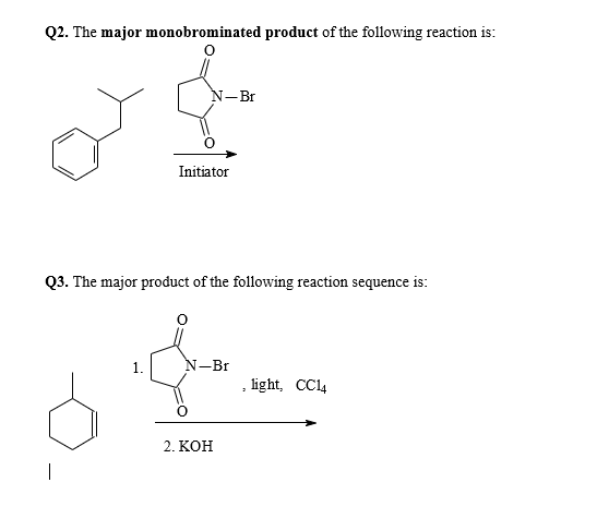 Solved Q2. The major monobrominated product of the following | Chegg.com