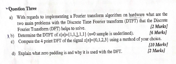 Solved Question Three a) With regards to implementing a | Chegg.com