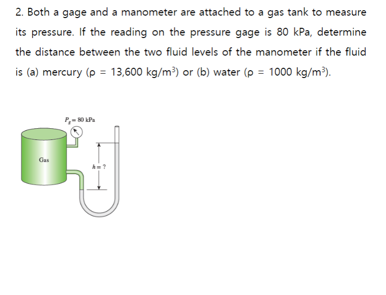 Solved 2 Both A Gage And A Manometer Are Attached To A Gas