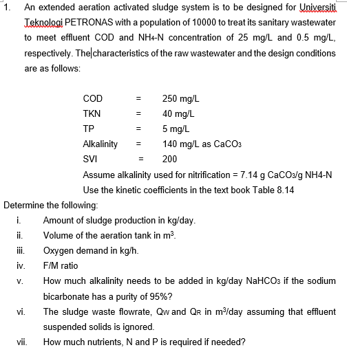 Solved Table 8-14 Cod Oxidation