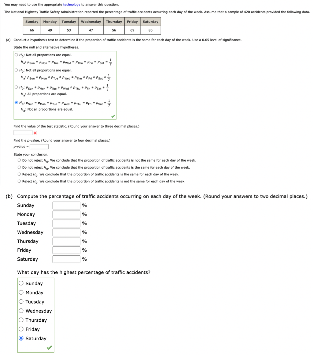 Solved Conduct a hypothesis test to determine if the | Chegg.com