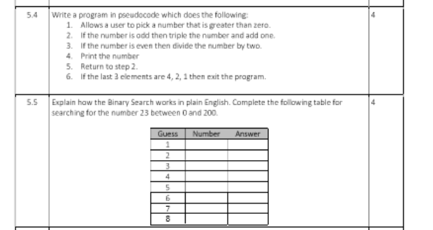 Solved .4 Write a program in pseudocode which does the | Chegg.com