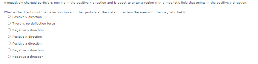 Solved A negatively charged particle is moving in the | Chegg.com