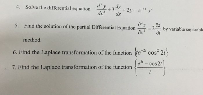 Solved Solve The Differential Equation D^2y Dx^2 + 3 Dy Dx + 