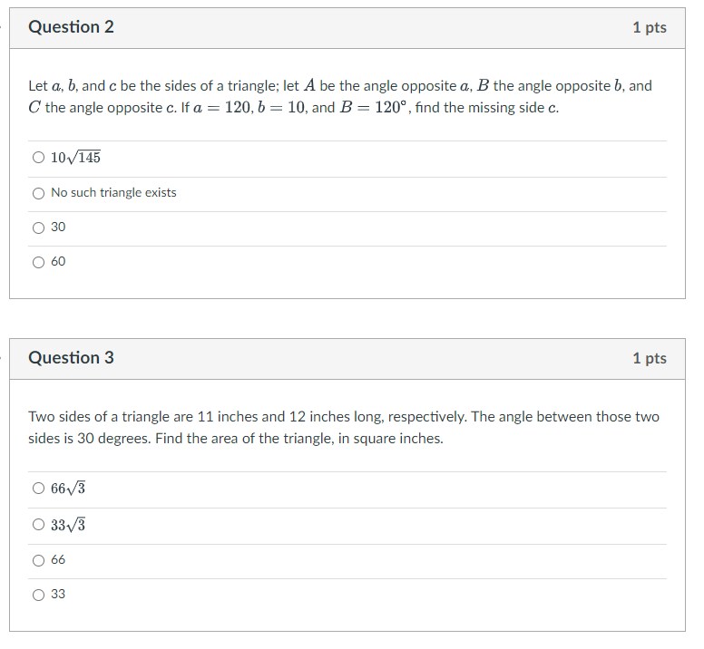 Solved Let A,b, And C Be The Sides Of A Triangle; Let A Be | Chegg.com