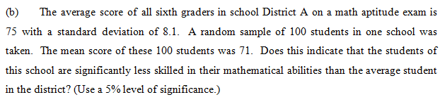 Solved (6) The average score of all sixth graders in school | Chegg.com