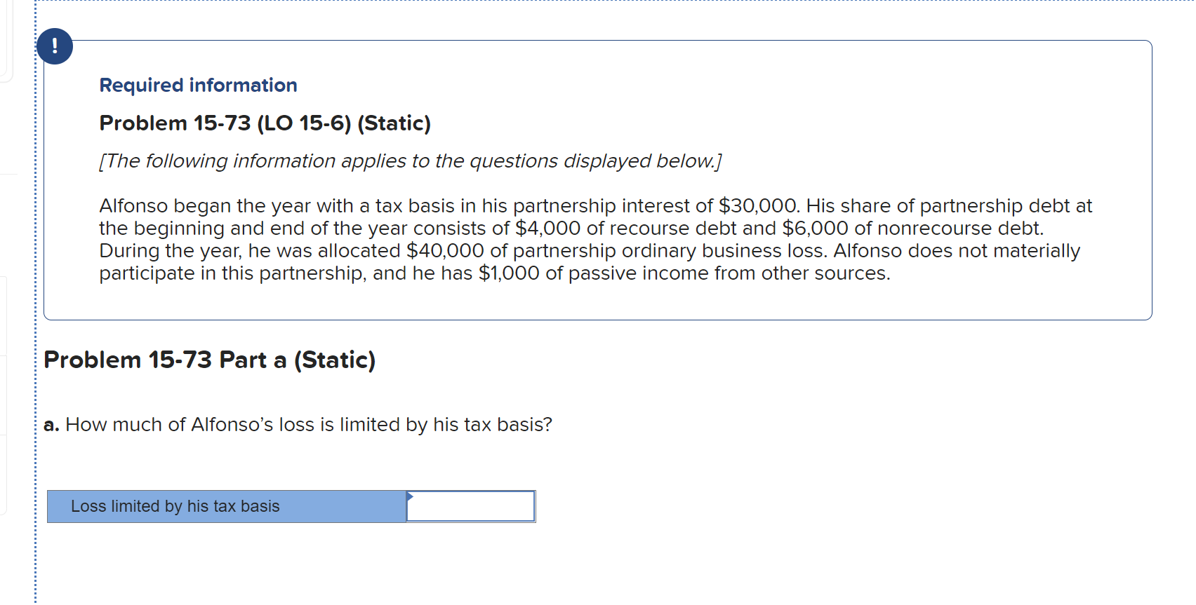 Solved Required Information Problem 15 73 Lo 15 6 Stat Chegg Com