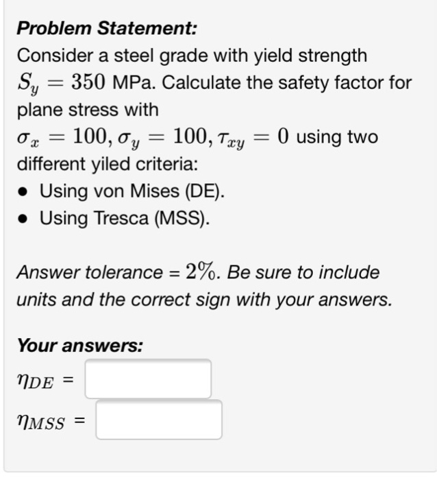 [最も選択された] safety factor yield strength equation 109371