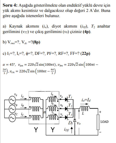 A) DRAW THE ' i-a ' , ' i -DF', 'Vt2 ' , ' V0 ' B) | Chegg.com