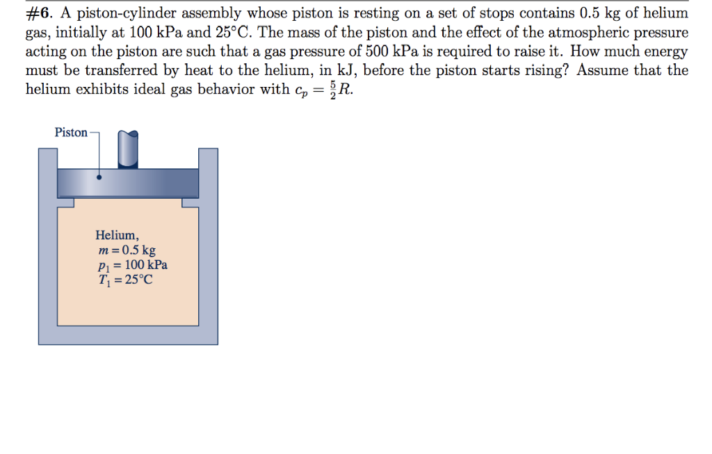 Solved #6. A Piston-cylinder Assembly Whose Piston Is | Chegg.com