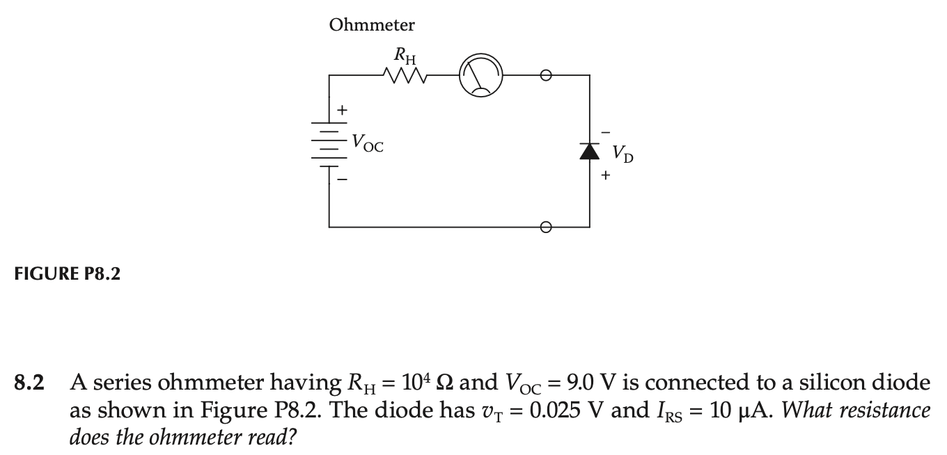 Solved Ohmmeter FIGURE P8.2 8.2 A series ohmmeter having