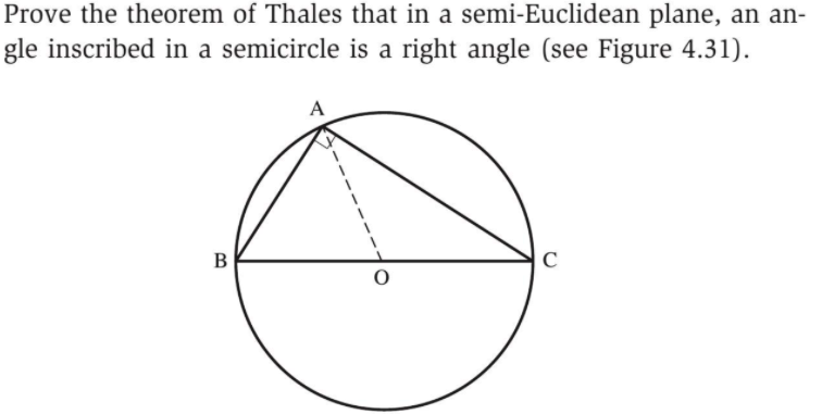 Solved Prove the theorem of Thales that in a semi-Euclidean | Chegg.com