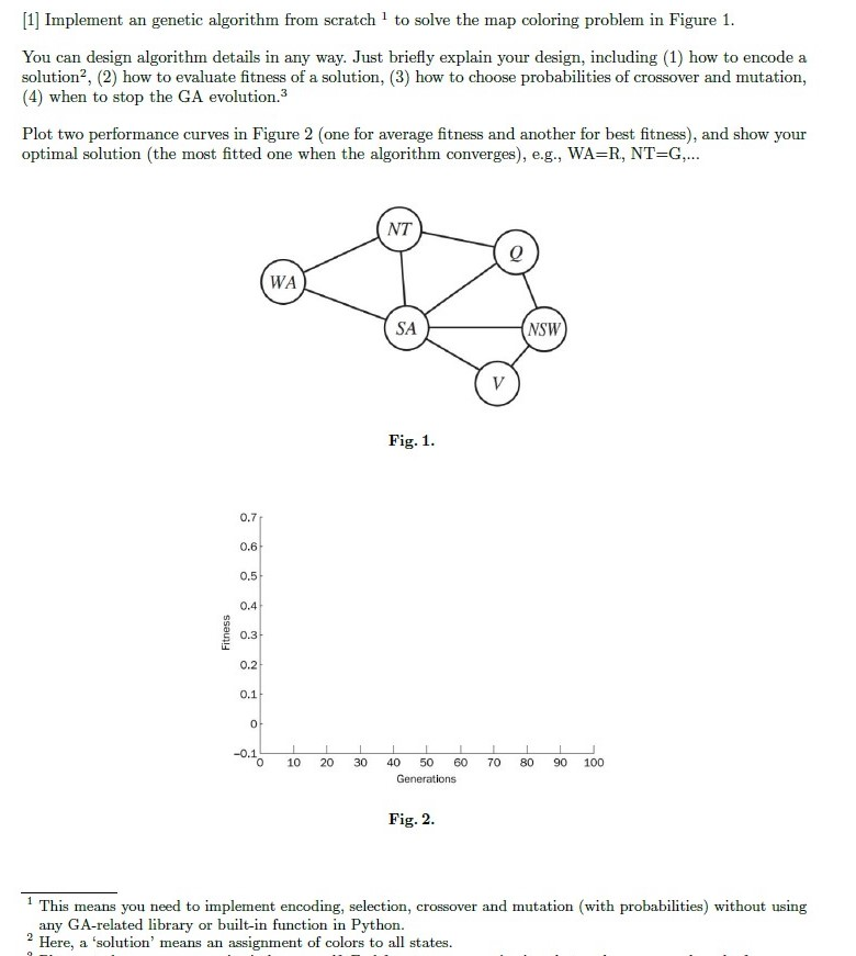 (Solved) : 1 Implement Genetic Algorithm Scratch Solve Map Coloring ...