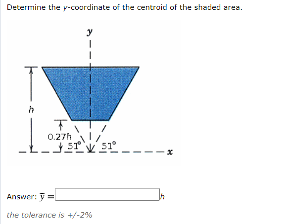 Solved Determine the y-coordinate of the centroid of the | Chegg.com