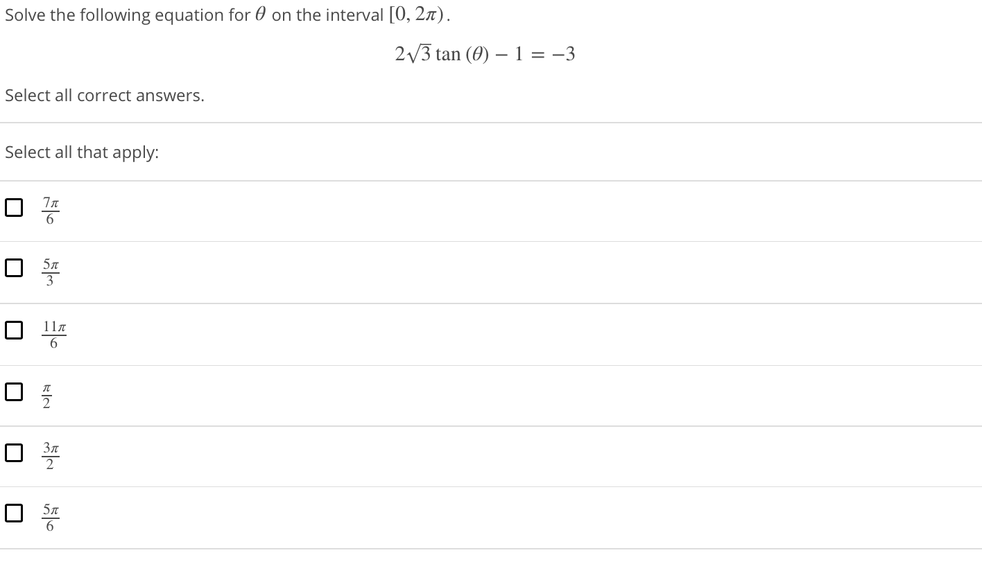 Solved Solve the following equation for 0 on the interval | Chegg.com