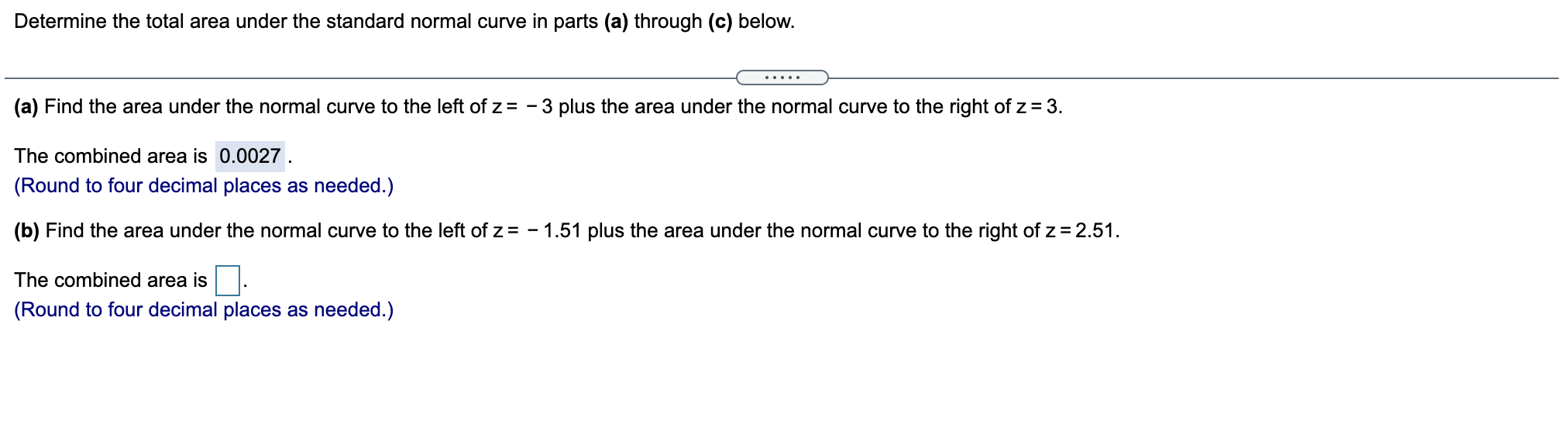 Solved Determine the total area under the standard normal | Chegg.com