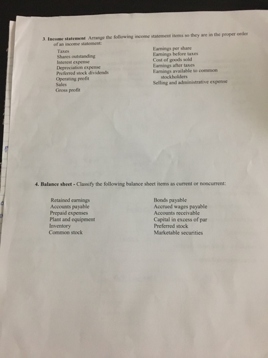 Solved 3. Income statement Arrange the following income | Chegg.com