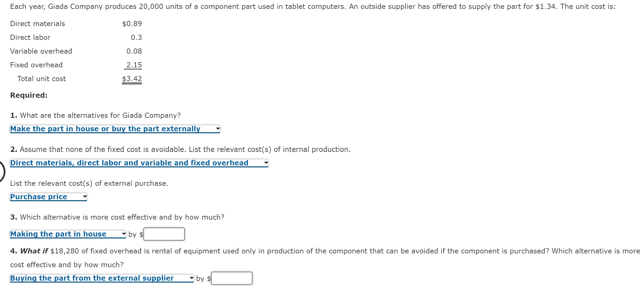 Solved MakeorBuy Decision, Alternatives, Relevant