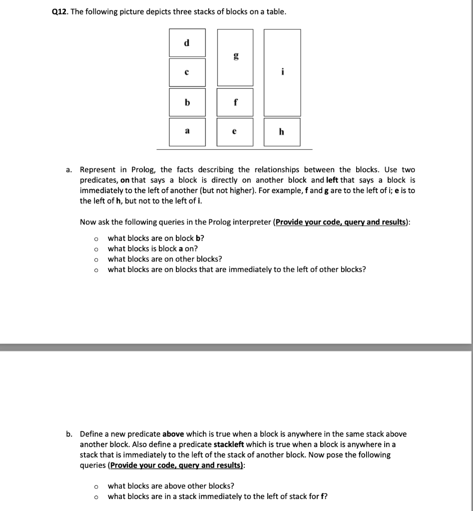 Q12. The following picture depicts three stacks of | Chegg.com