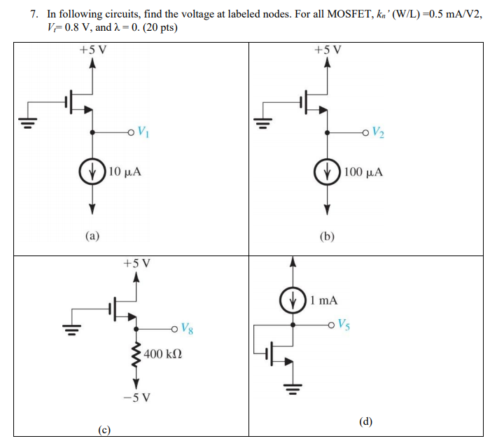 Solved 7 In Following Circuits Find The Voltage At Labe Chegg Com