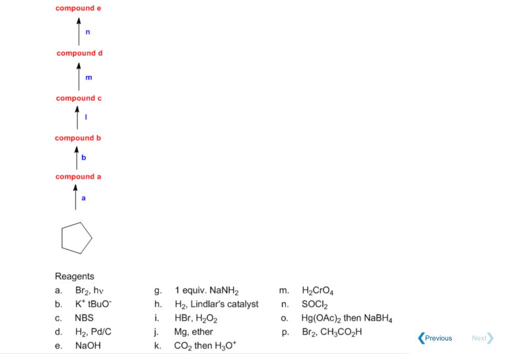 Solved compound e n compound d m compoundc H-140 compound b | Chegg.com