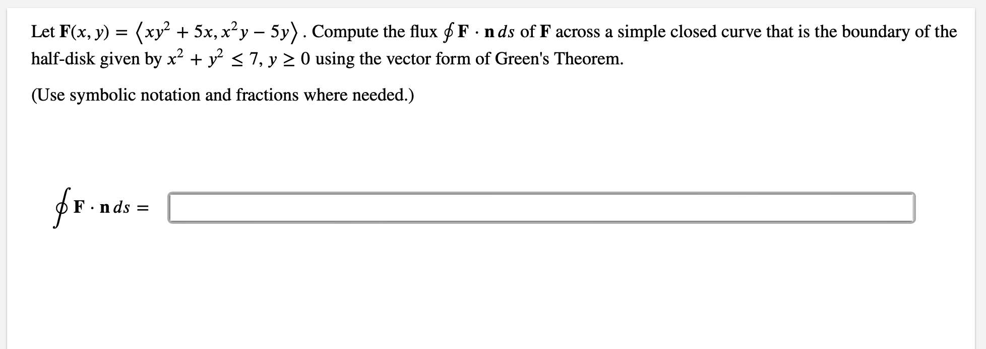 solved-let-f-x-y-xy2-5x-x2y-5y-compute-the-flux-f-nds-chegg