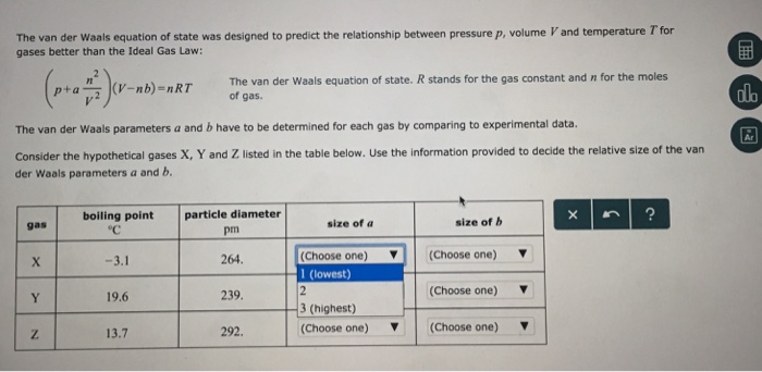 Solved The van der Waals equation of state was designed to | Chegg.com